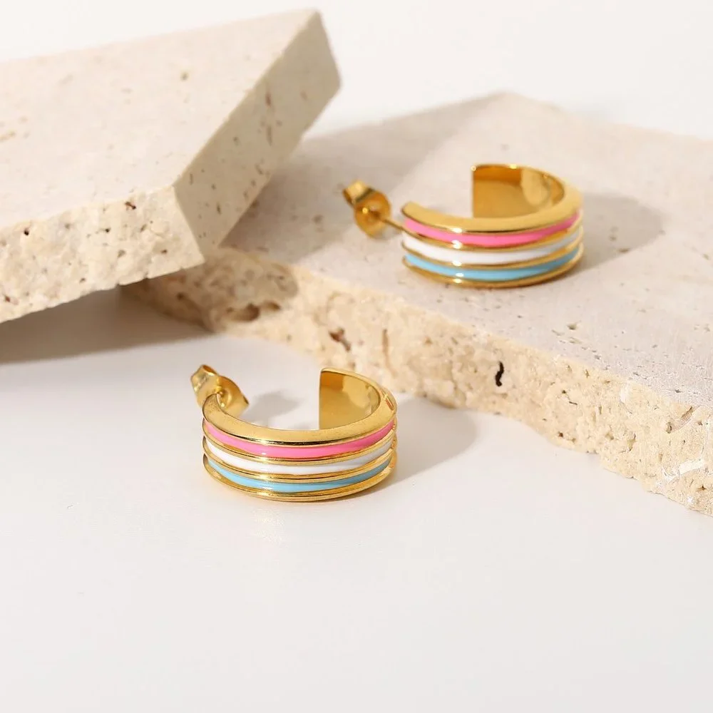 Ella Cotton Candy Hoops - Picture 4 of 8